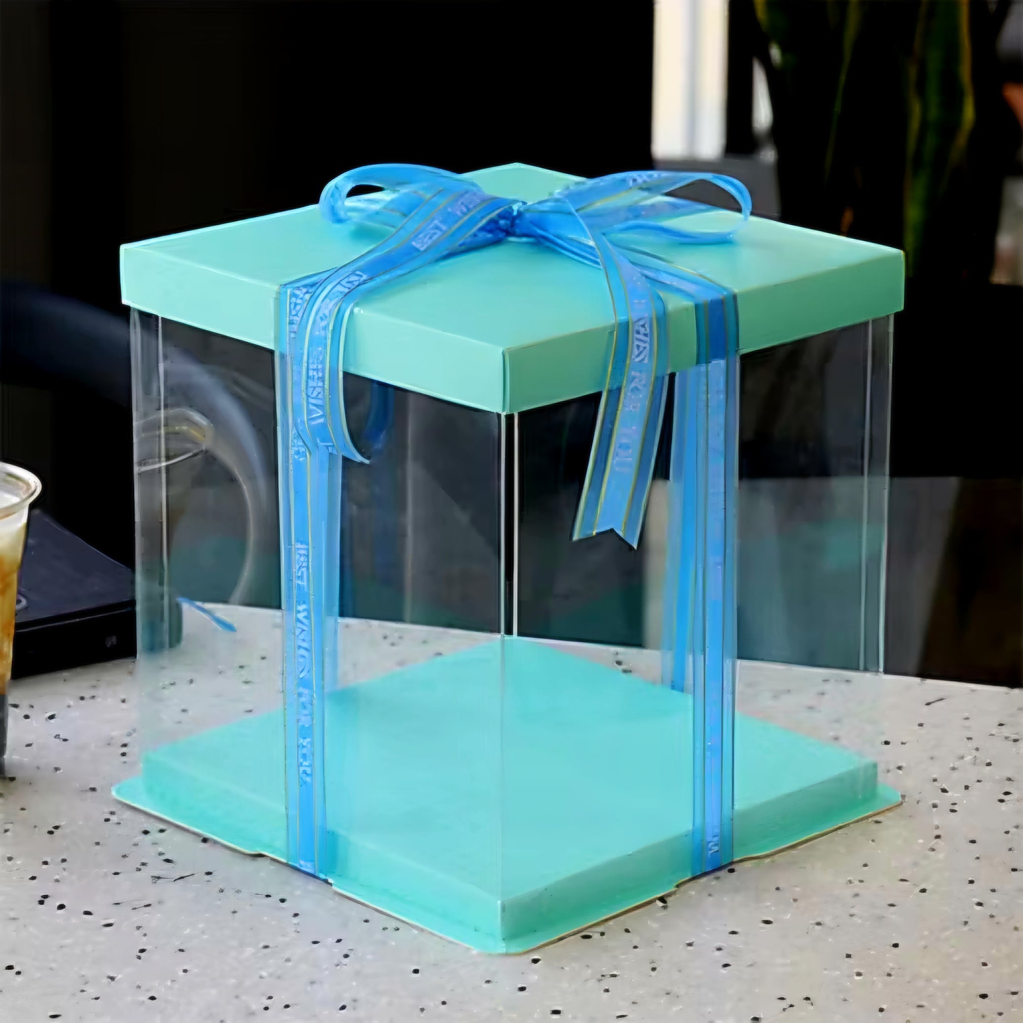 Plastic PVC Gift Box Transparent Square Heigthened