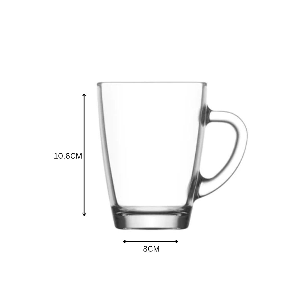 Vega Glass Café Latte Mug 300ml with Handle SGN2369