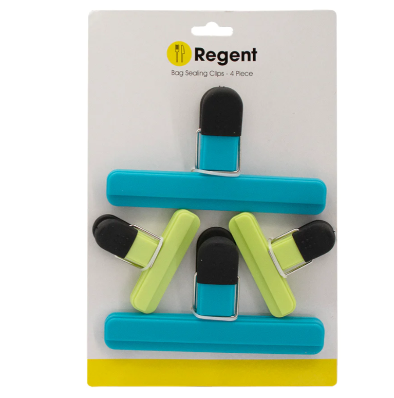 Regent Bag Sealing Clip Mixed Colour 2 Large and  2 Small 20720