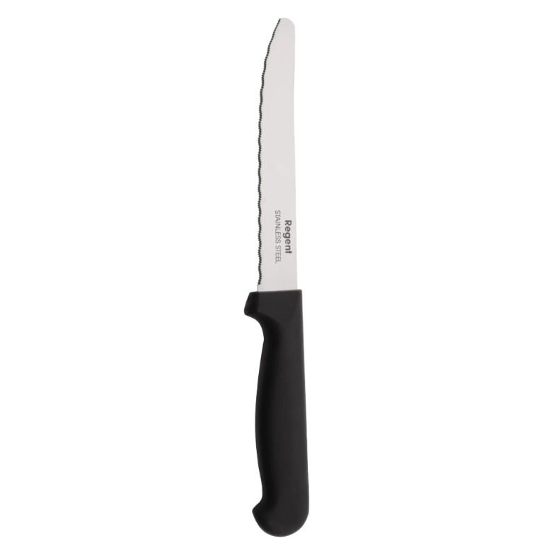 Regent Kitchen Steak Knife with Round Tip And Black Handle 6Pack