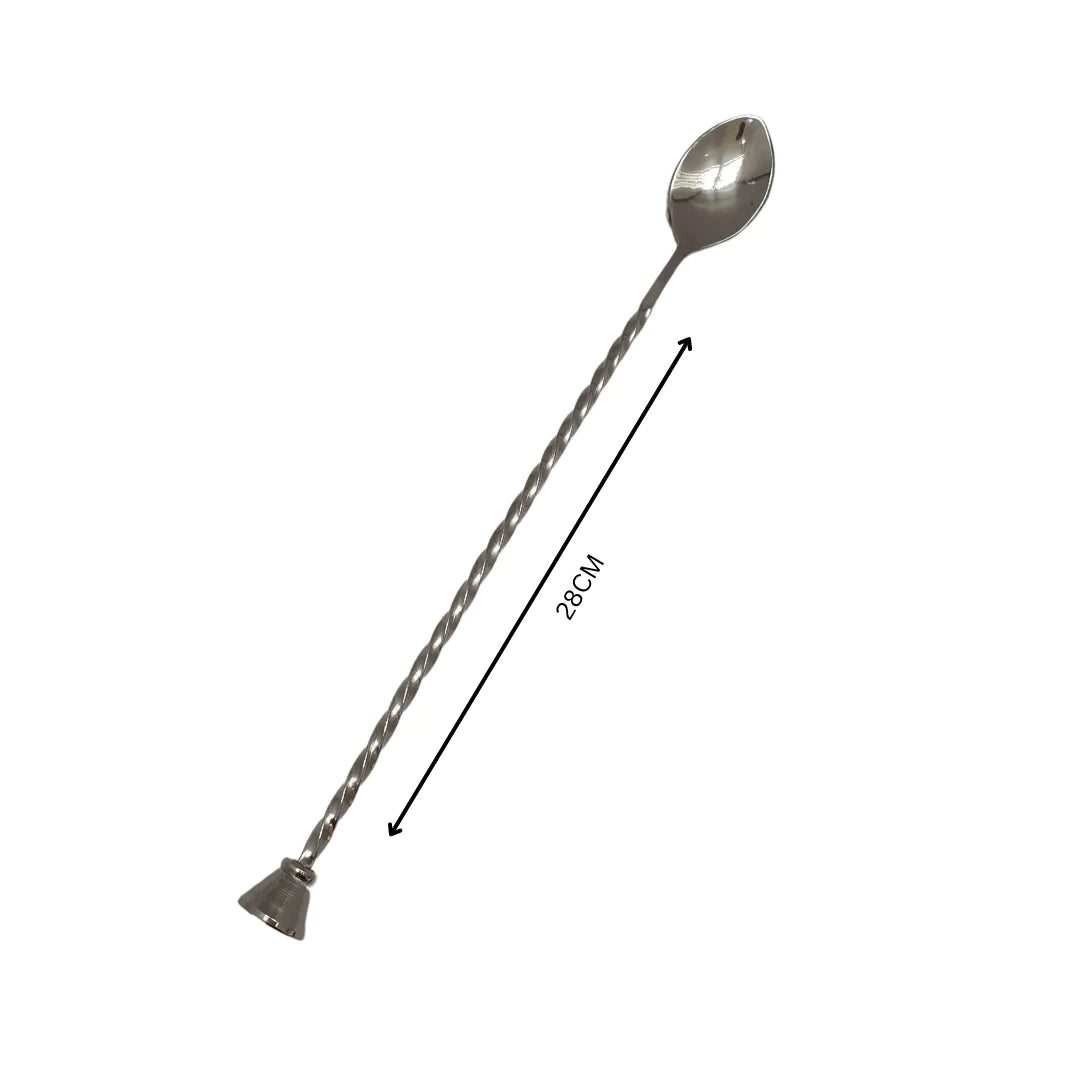 Stainless Steel Bar Soda Spoon with Full Twisted Big Knob 28cm SGN2123