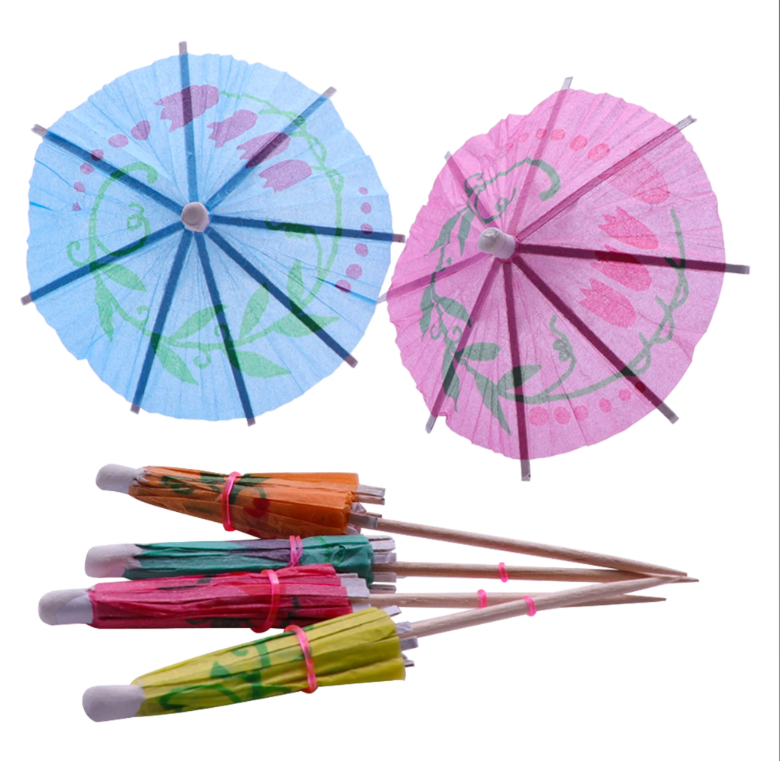 Bar Butler Cocktail Umbrellas Multi-Color 24pack 100mm 21340