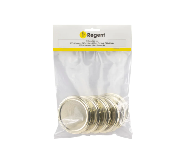 Regent Jar Lids Gold 6Pack 70mm 21572