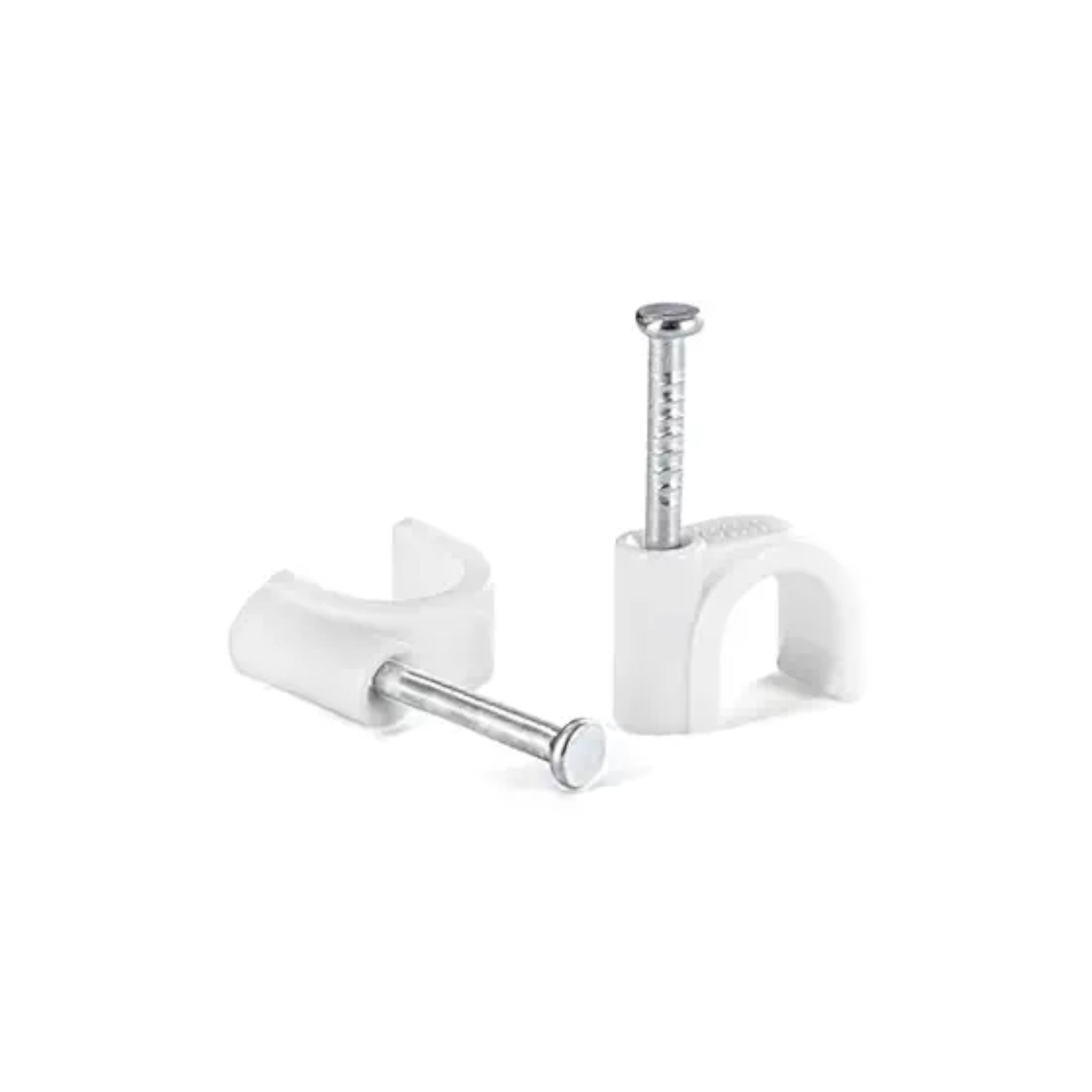 Cable Clip Rpund 8mm White 100pack