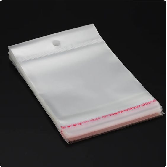 Polyprop Cellophane Selfseal Bags 20.5x14cm Punch Hanging Hole 100pack