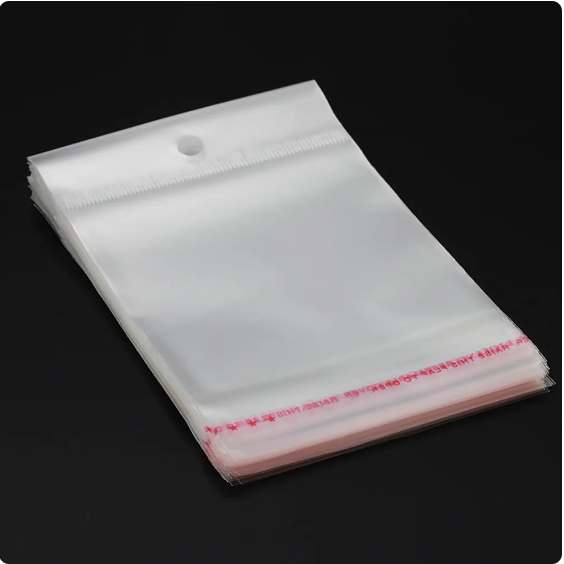 Polyprop Cellophane Selfseal Bags 21.5x30cm Punch Hanging Hole 100pack - A4 Size