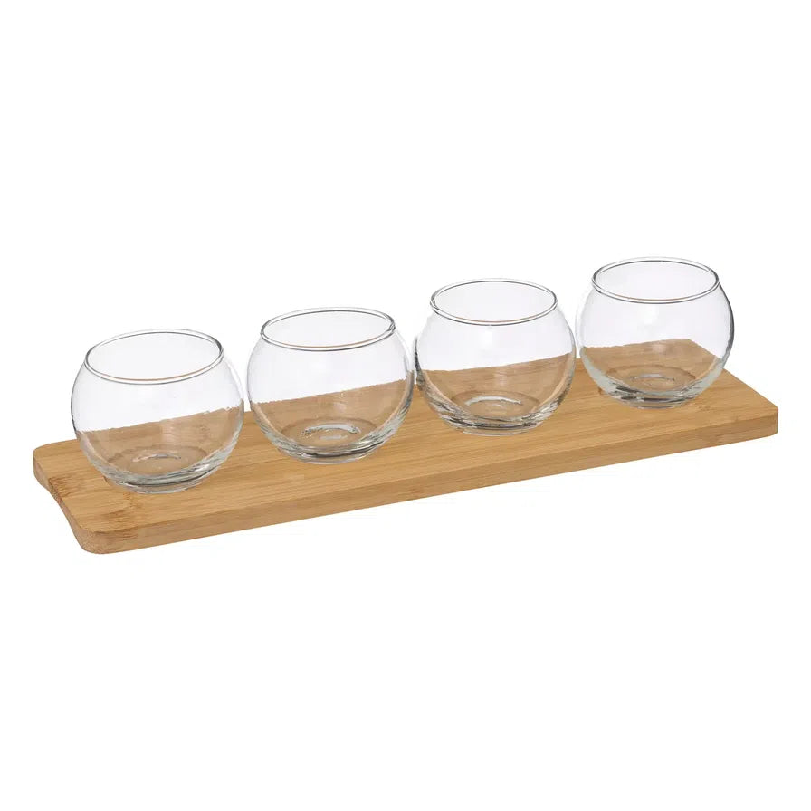 SG Secret De Gourmet Appetizer Bamboo Tray Bowl 5pc