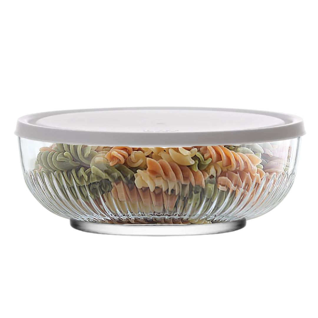 LAV Glass Bowl 2600ml with White Lid SGN2383
