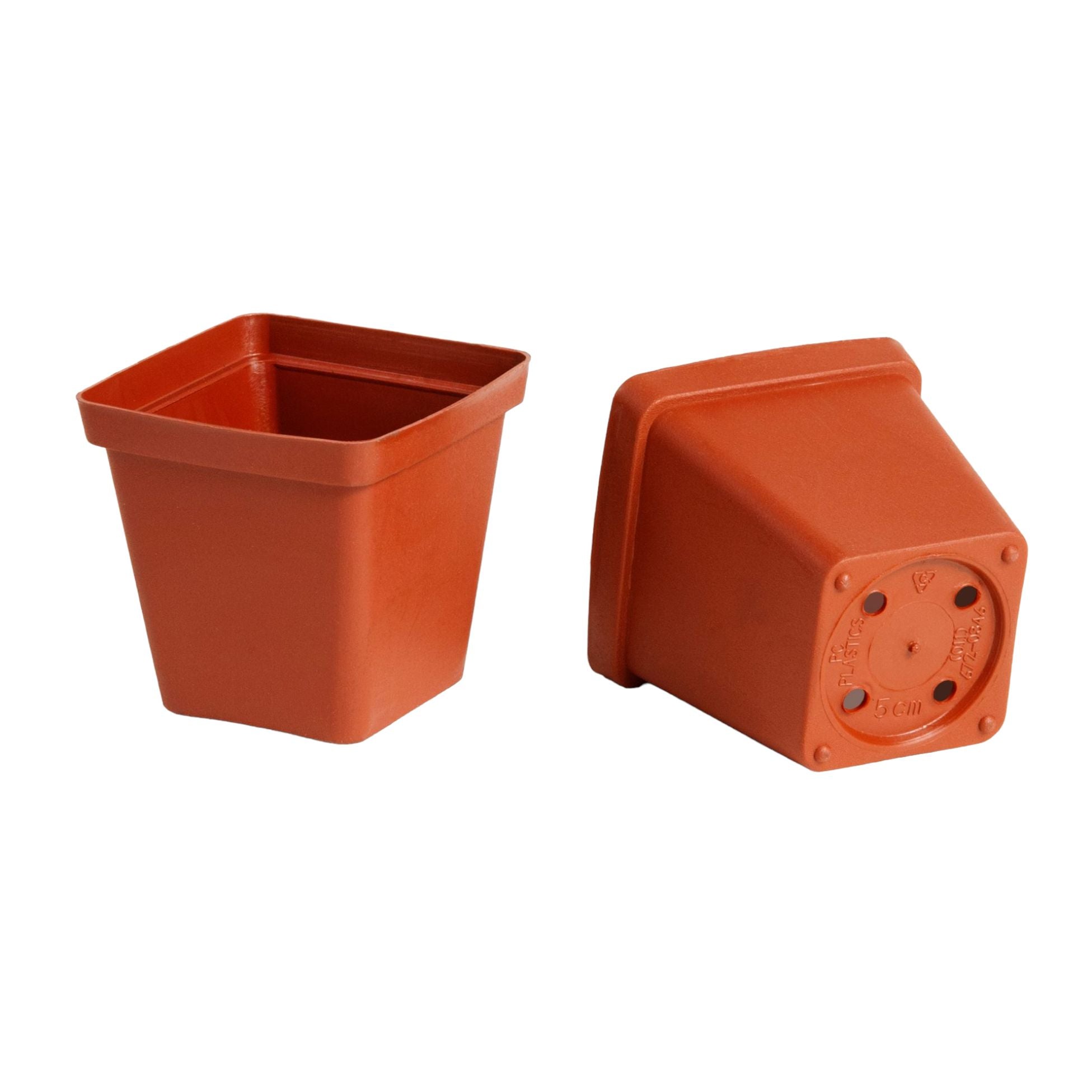 Plant Pot Plastic 12cm Pot Terracotta Square