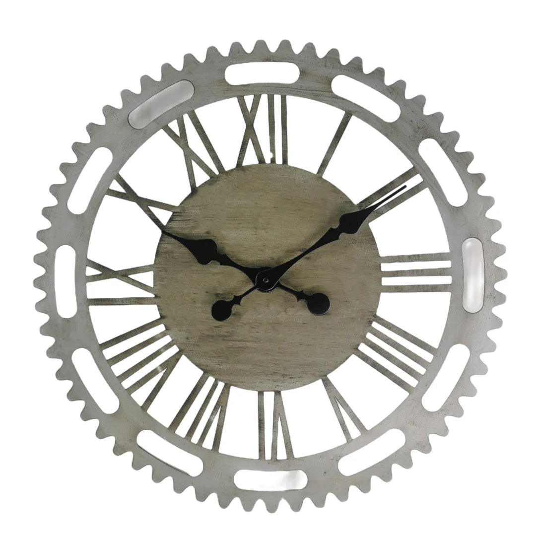 Round Natural finish Metal Wall Clock L: 60cm x W: 60cm x H: 3cm