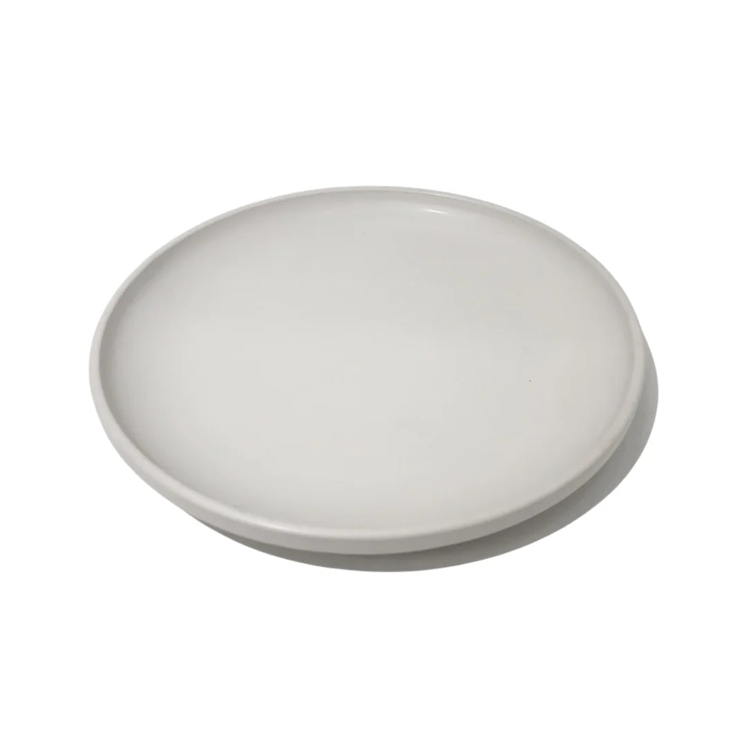 Dinner Side Plate Straight Edge Matt Cream 20cm