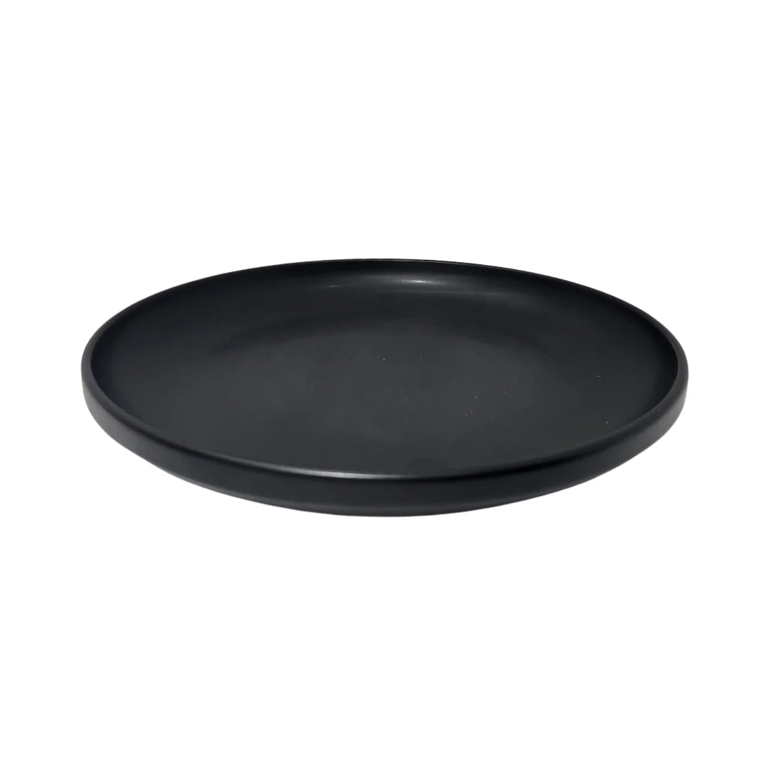 Dinner Side Plate Straight Edge Matt Black 20.5cm