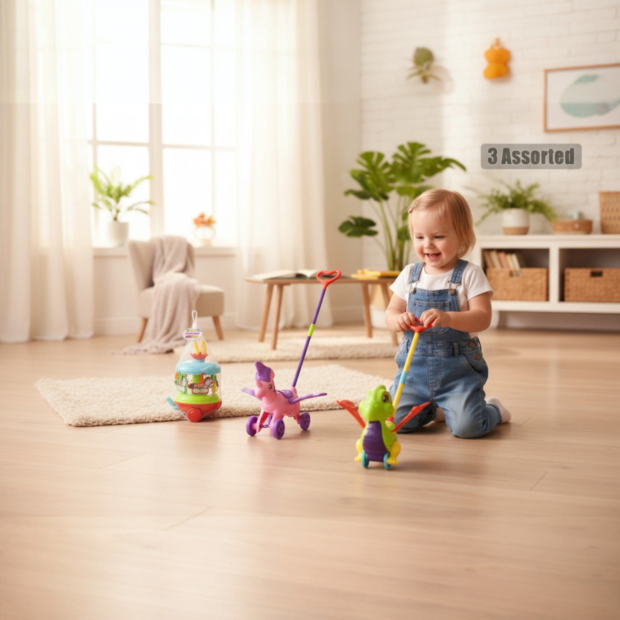 Baby Toy Edu Musical Push Walker 1pc 63-73cm