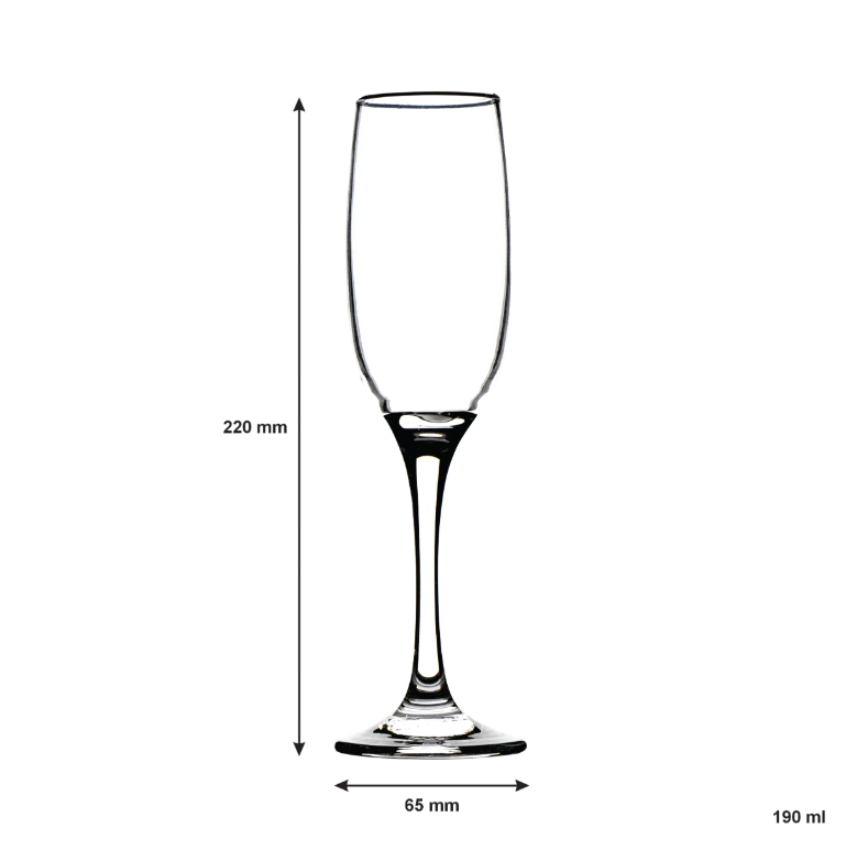 Regent Glass Tumbler 190ml Stemmed Champagne Flute 6pack 28707