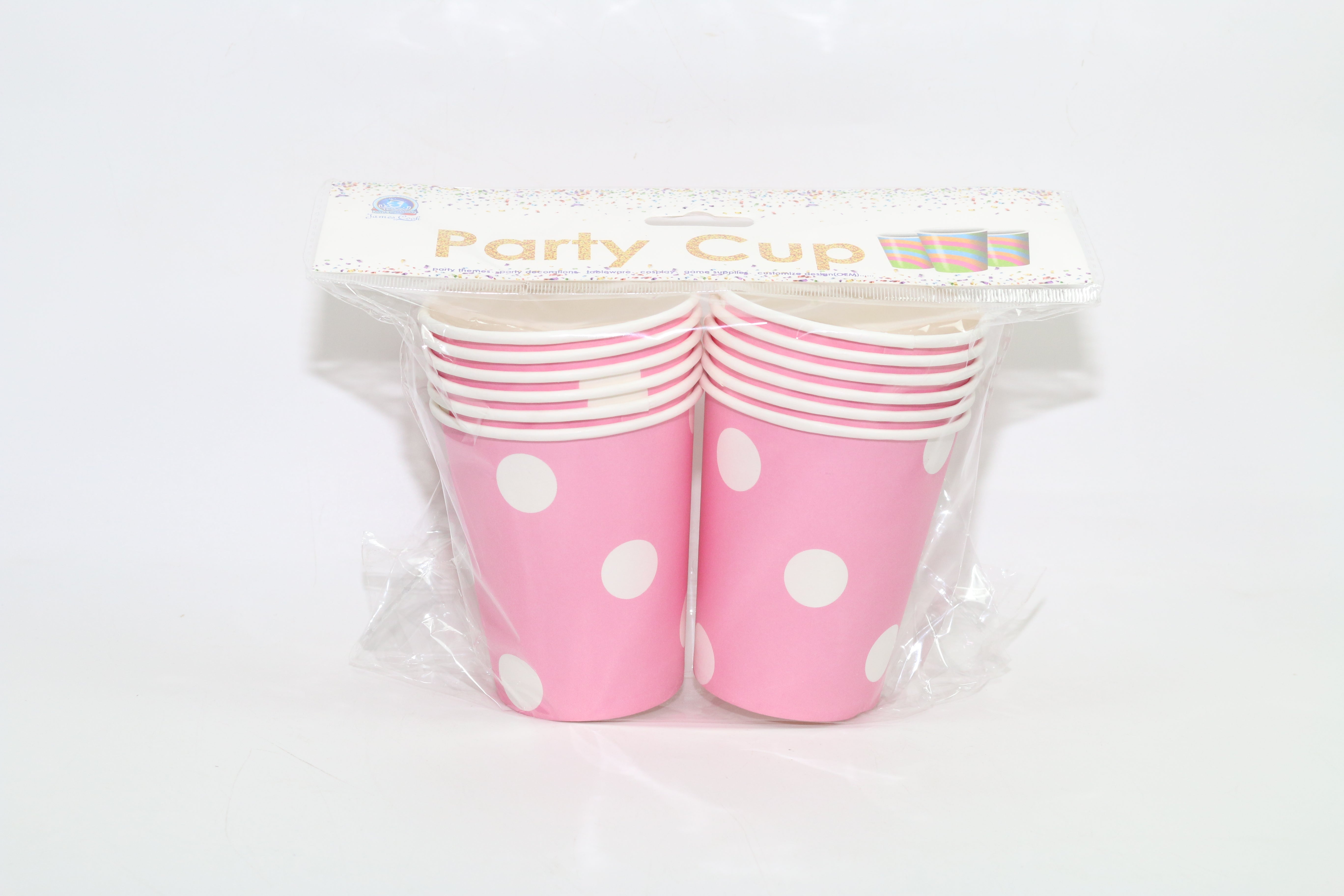 Paper Cup Polka Dot Blue Pink 12pc