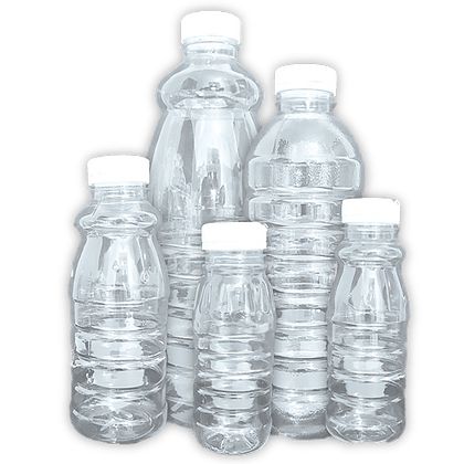 350ml PET Plastic Bottle Clear with Lid 10pack