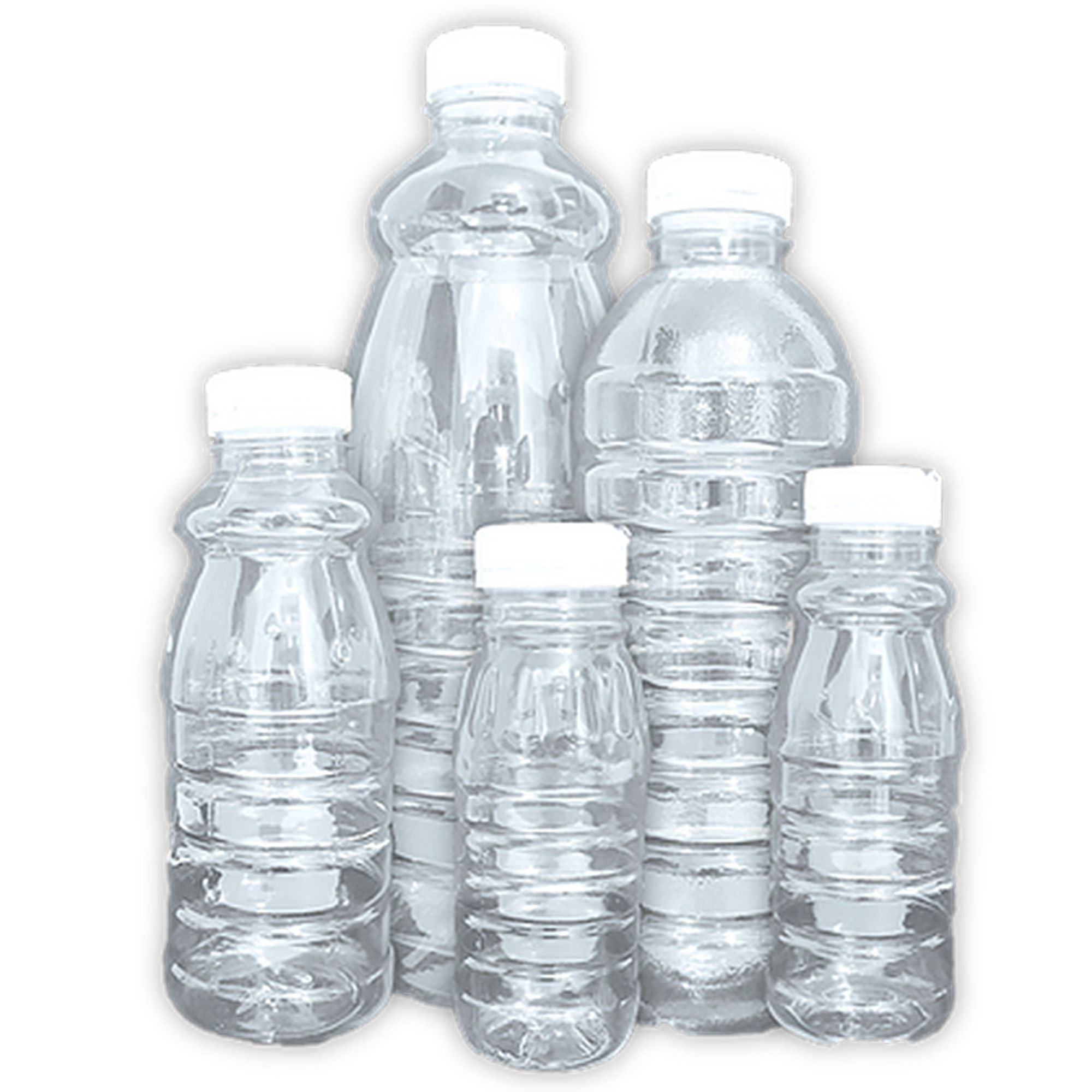 500ml PET Plastic Bottle Round Clear with Lid 10pack