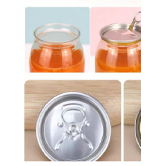 Food Grade Plastic Drinking Clear Can with Aluminium Lid