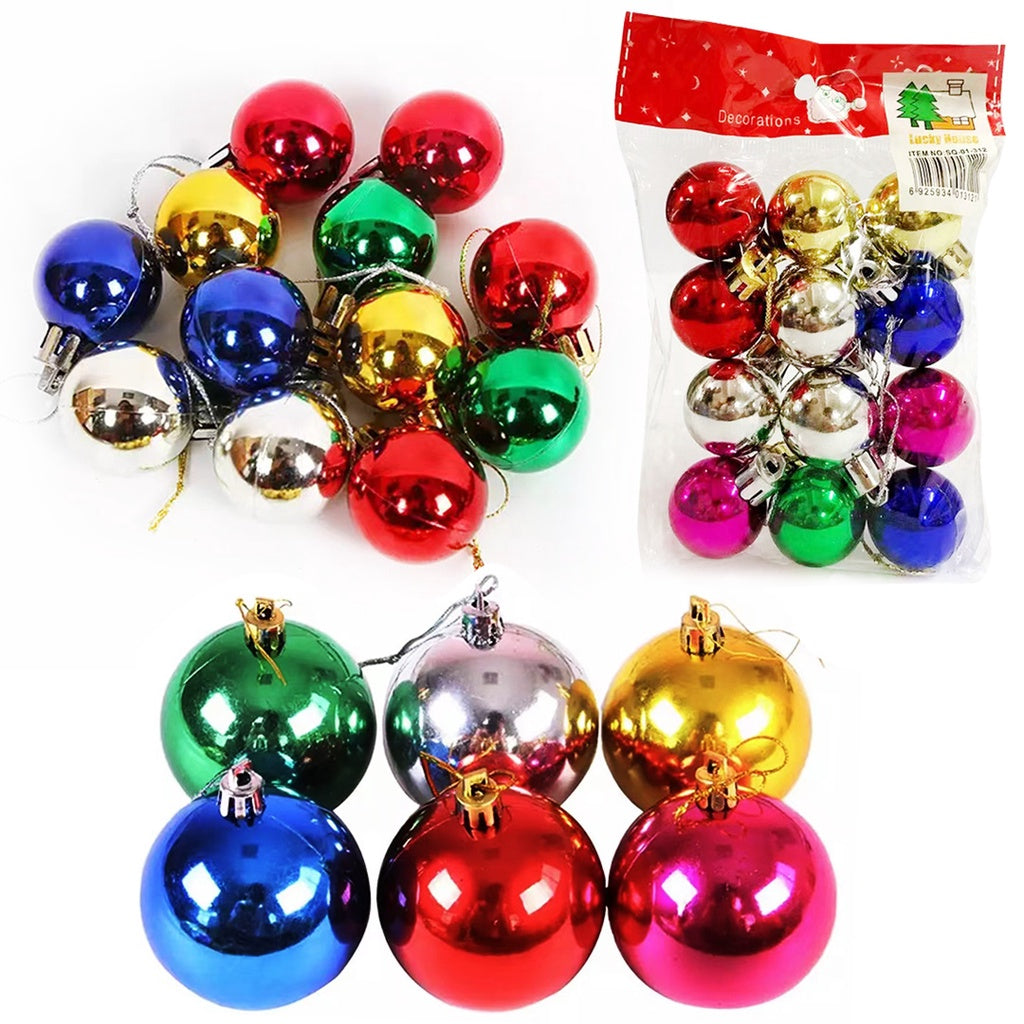 Deco Ball Solid Color Assorted 6cm 9pack