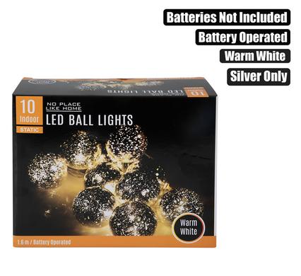 Led String String Ball Lights 10x Ball Warm White 1.65m