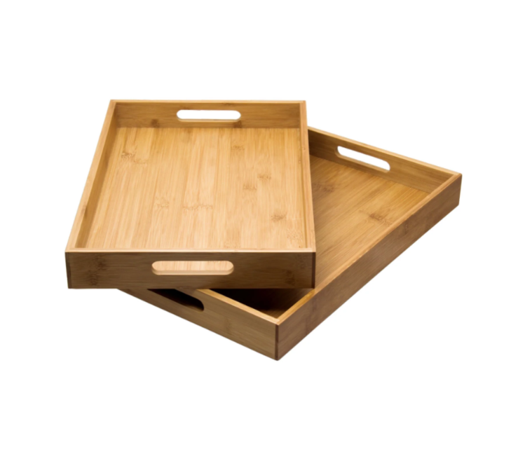 Regent Bamboo Trays with Handle 2pc Set 30204