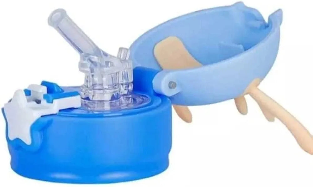 Kids Deer Horn Water Bottle 600ml with Sipper Lid 19x8cm