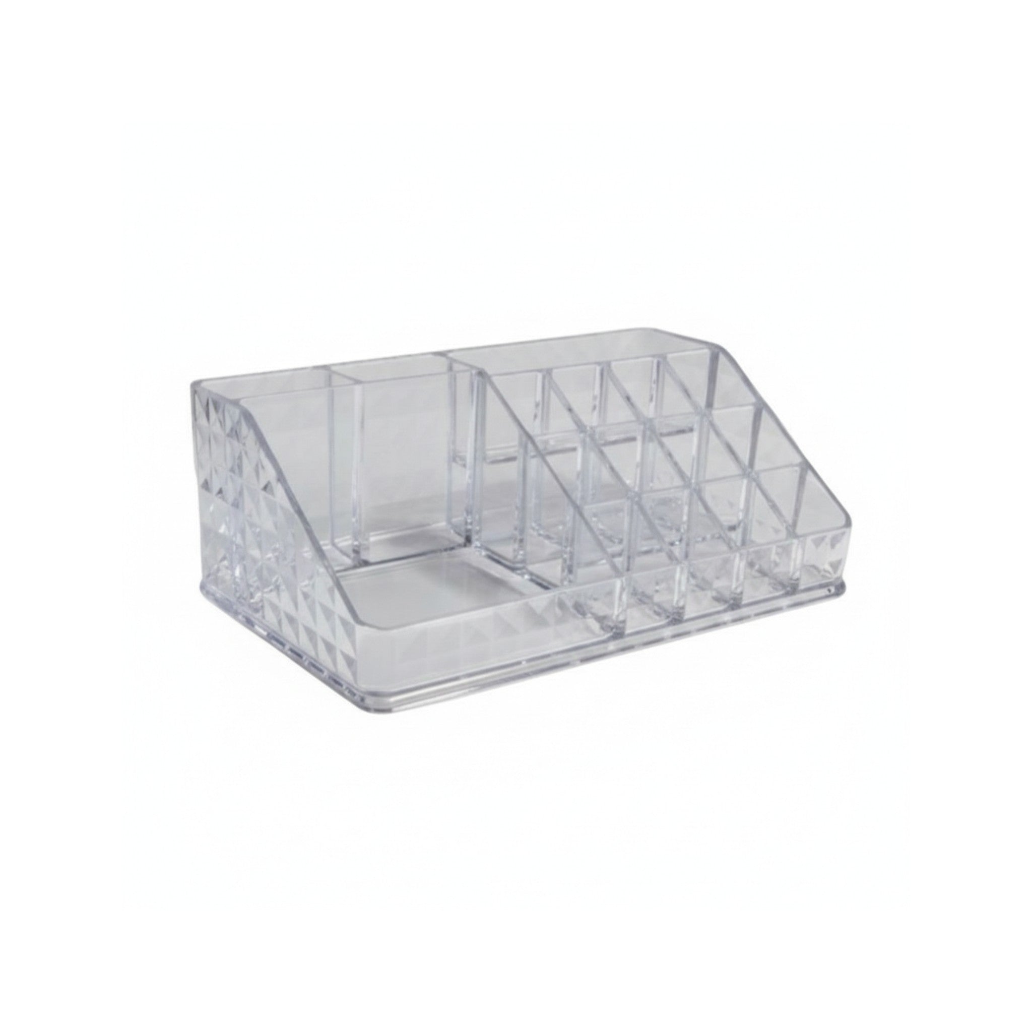 Modern Makeup Cosmetic Display Stand Storage Organizer - Clear Plastic
