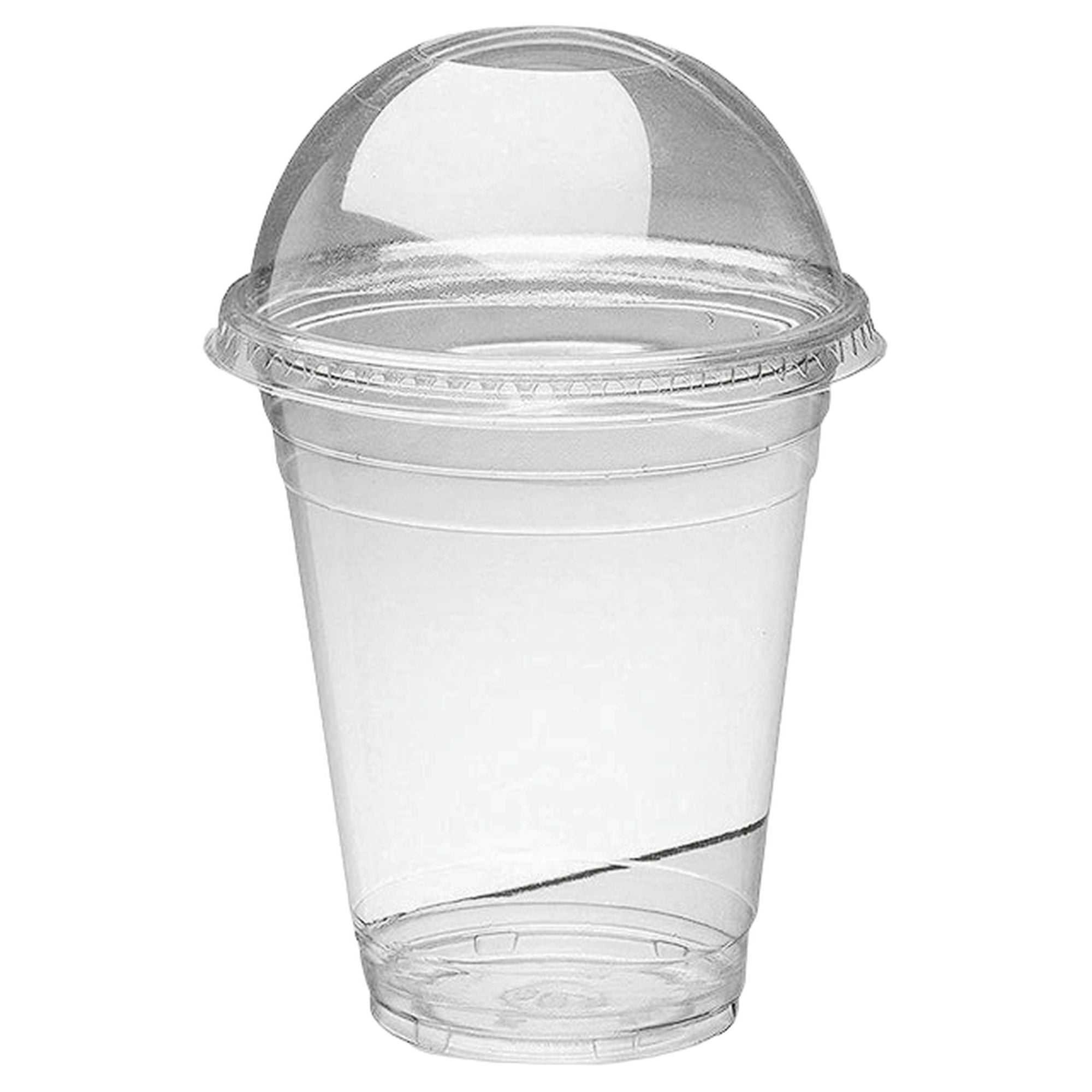 500ml Disposable PET Plastic Smoothie Cup with Dome Lid and Hole 10pack