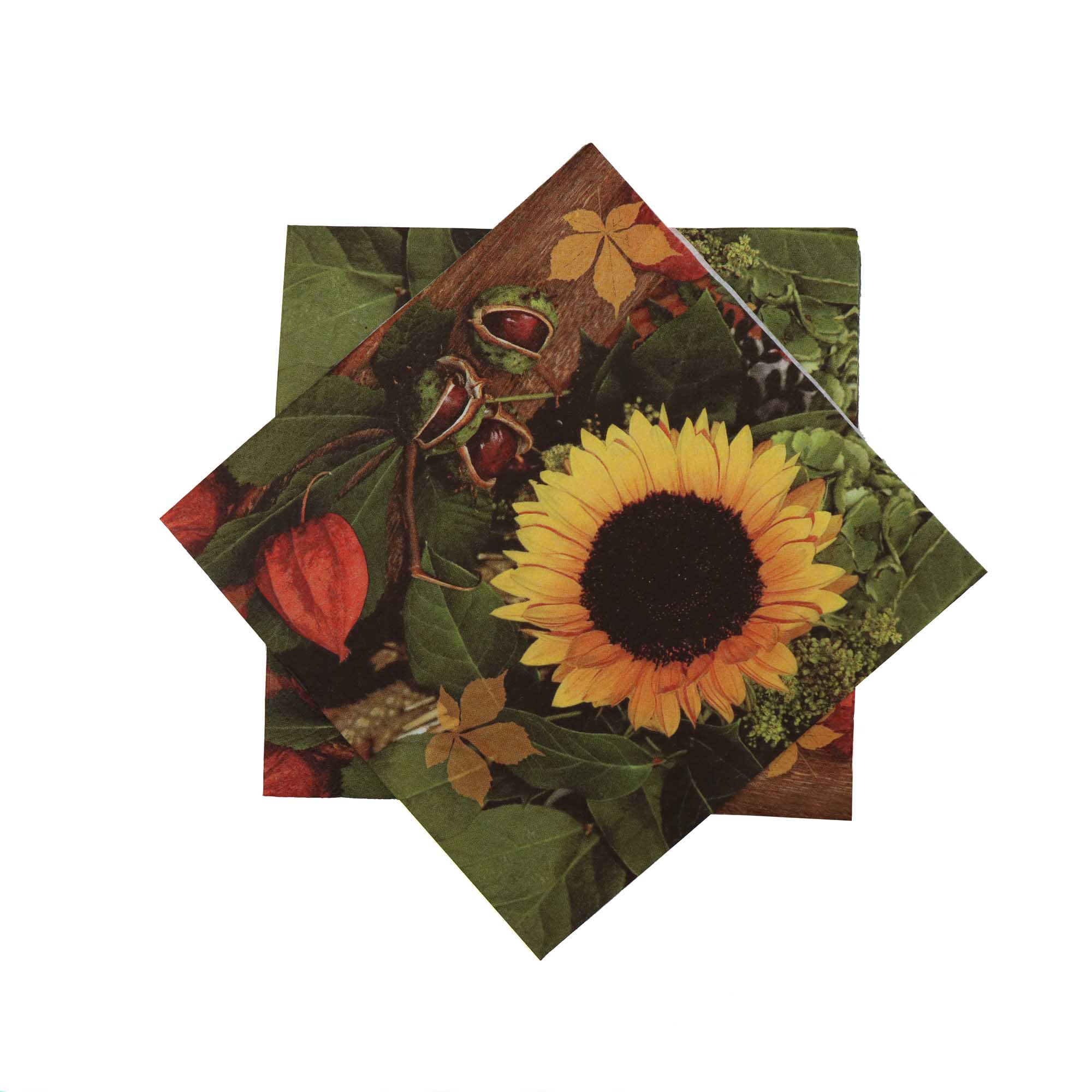 Luncheon Table Paper Serviettes 3ply 33x33cm Sunflower 20pack