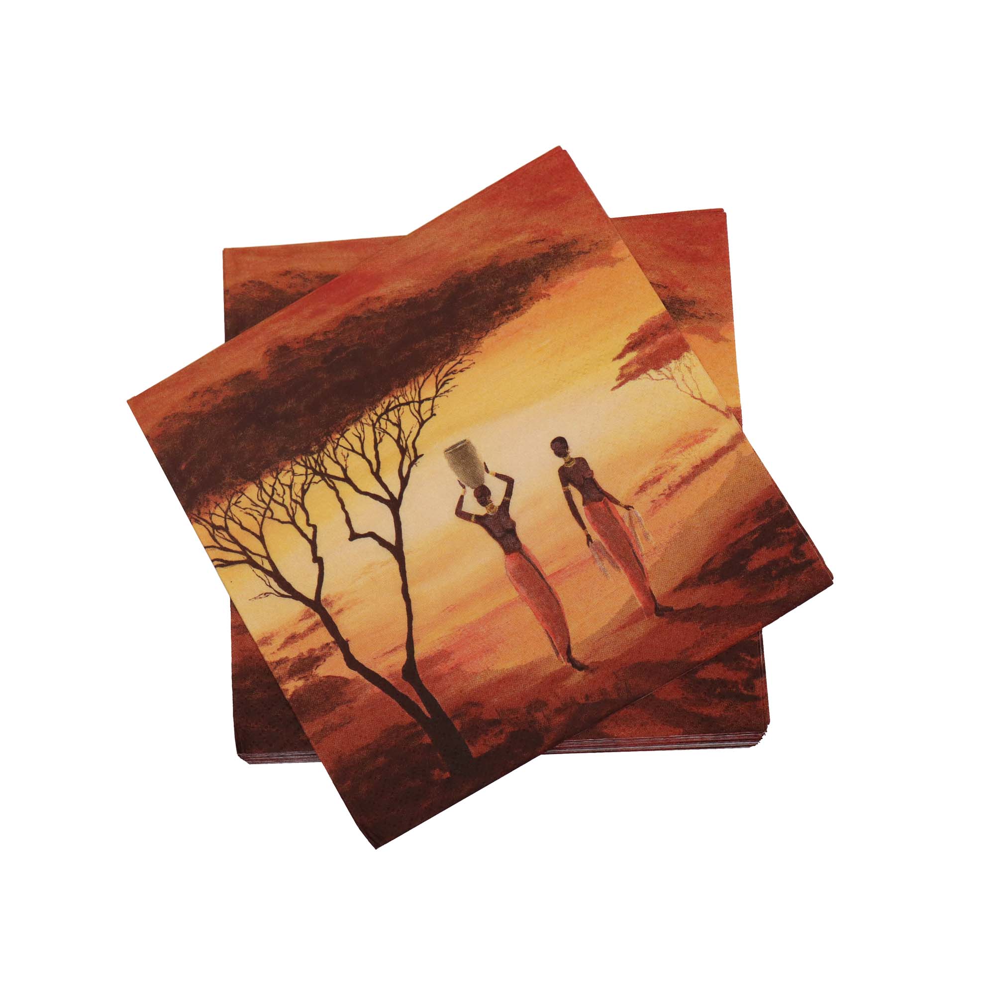 Luncheon Table Paper Serviettes 30ly 33x33cm African Safari 20pack