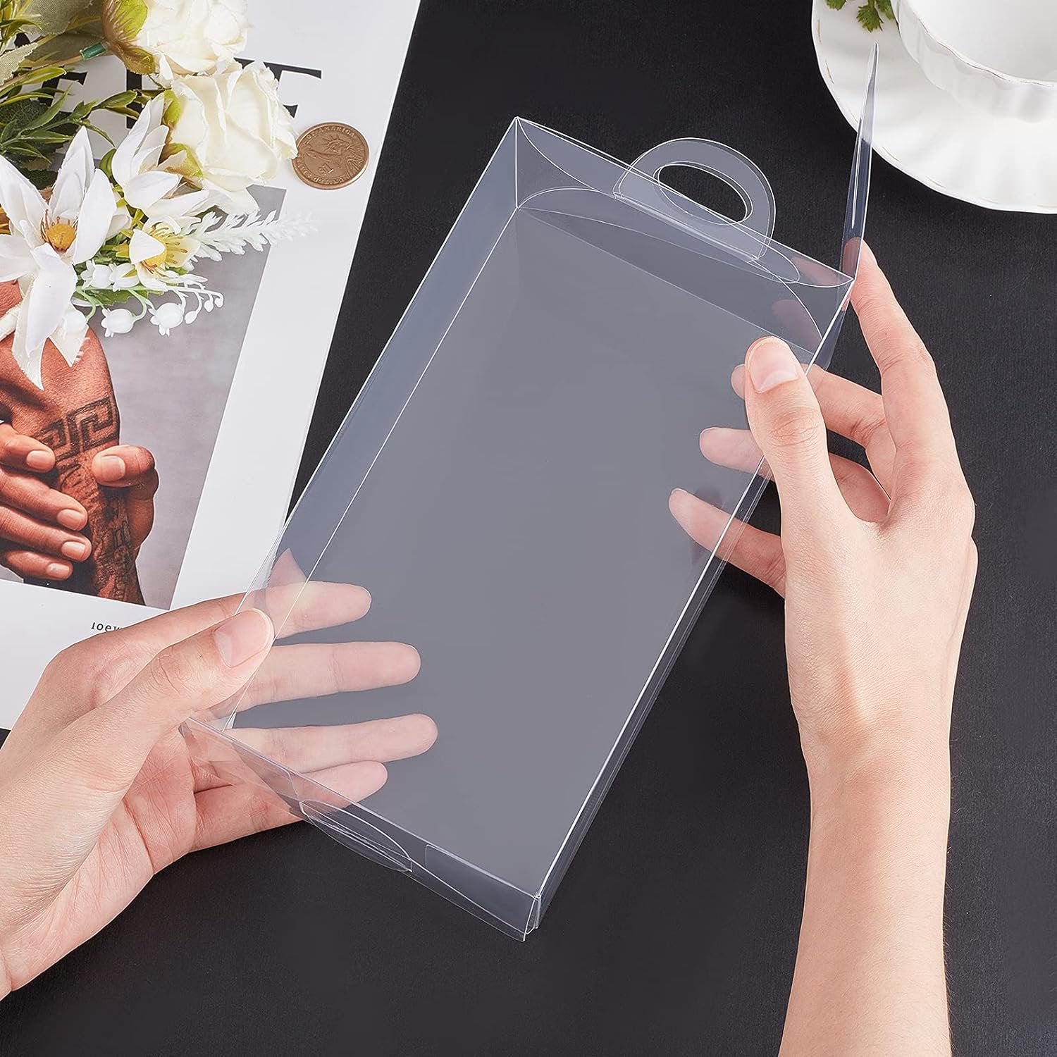 PVC Gift Boxes Frosted with Suitcase Carry Handle 12pack