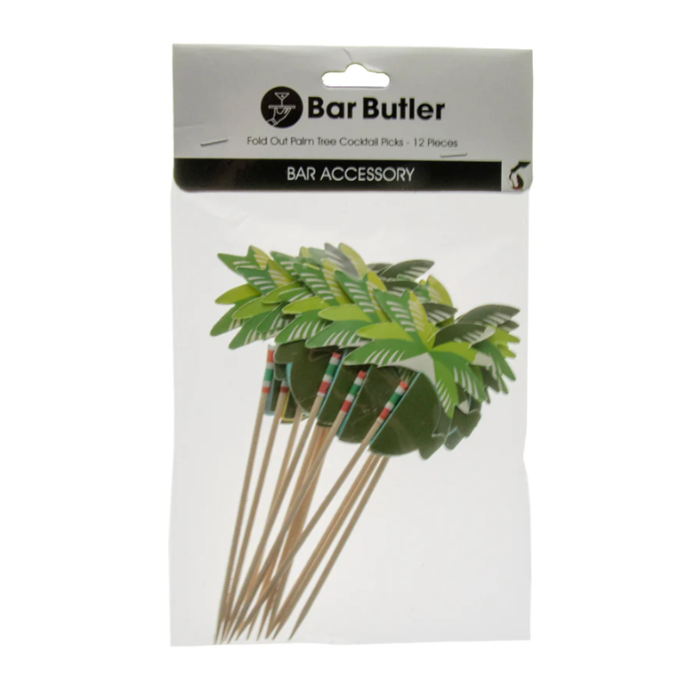 Bar Butler Fold Out Palm Tree Cocktail Picks 12pcs 135mm