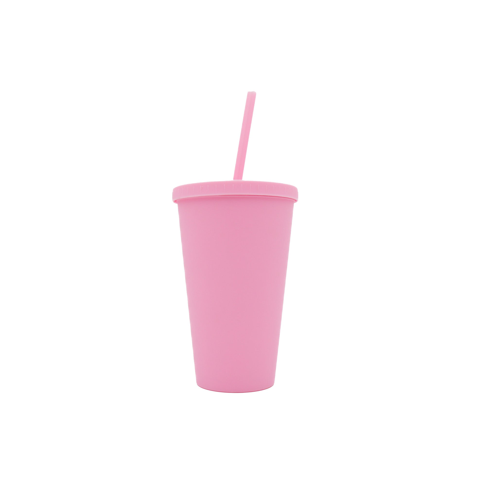 Acrylic Drinking Tumbler 450ml Pastel Colored Matte Finish Cup & Straw