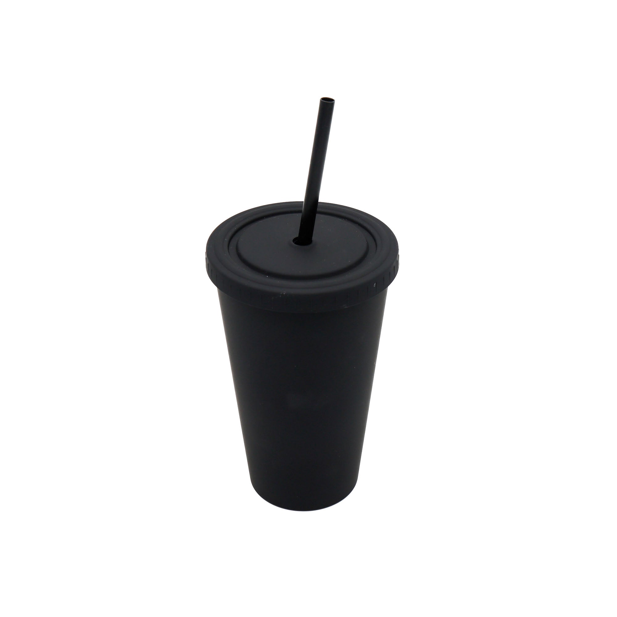 Acrylic Drinking Tumbler 450ml Solid Colored Matte Finish Cup & Straw