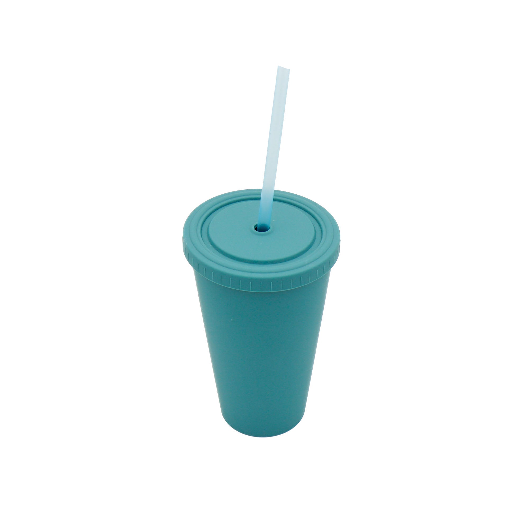 Acrylic Drinking Tumbler 450ml Solid Colored Matte Finish Cup & Straw