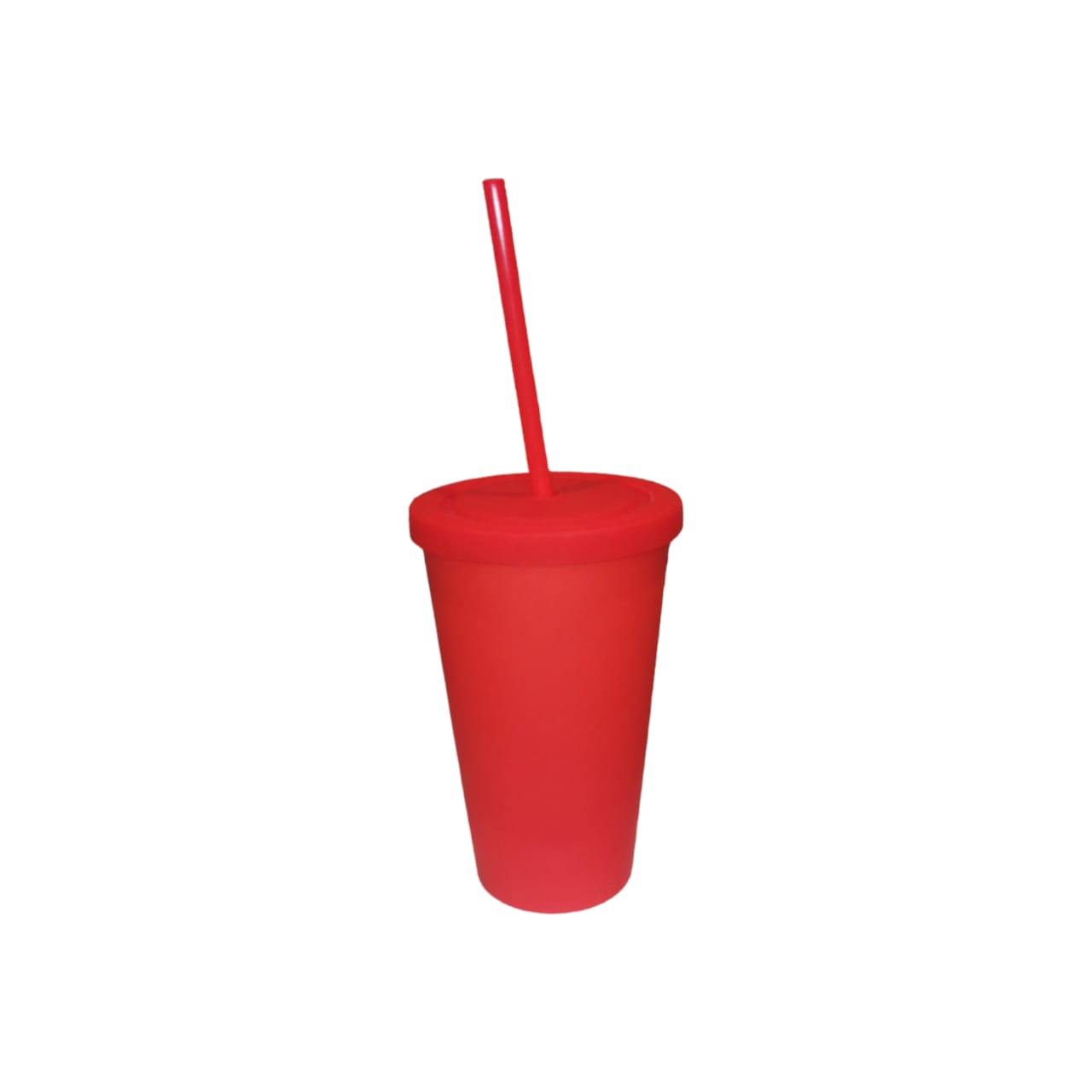 Acrylic Drinking Tumbler 450ml Solid Colored Matte Finish Cup & Straw