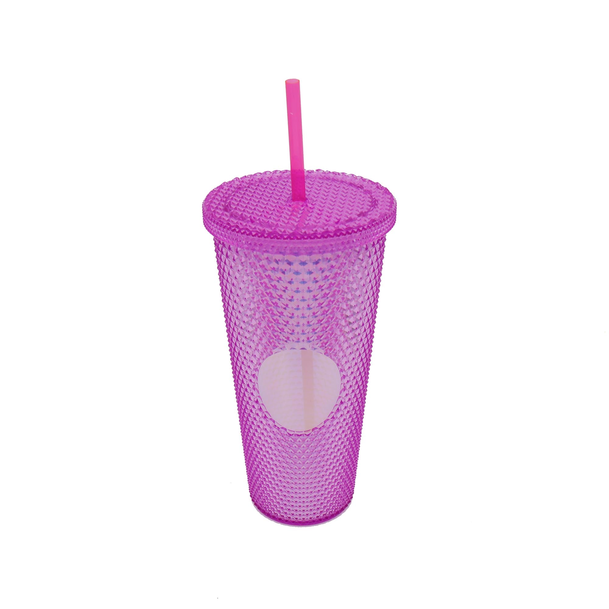 Studded Drinking Tumbler 600ml Metallic Smoothie Cup