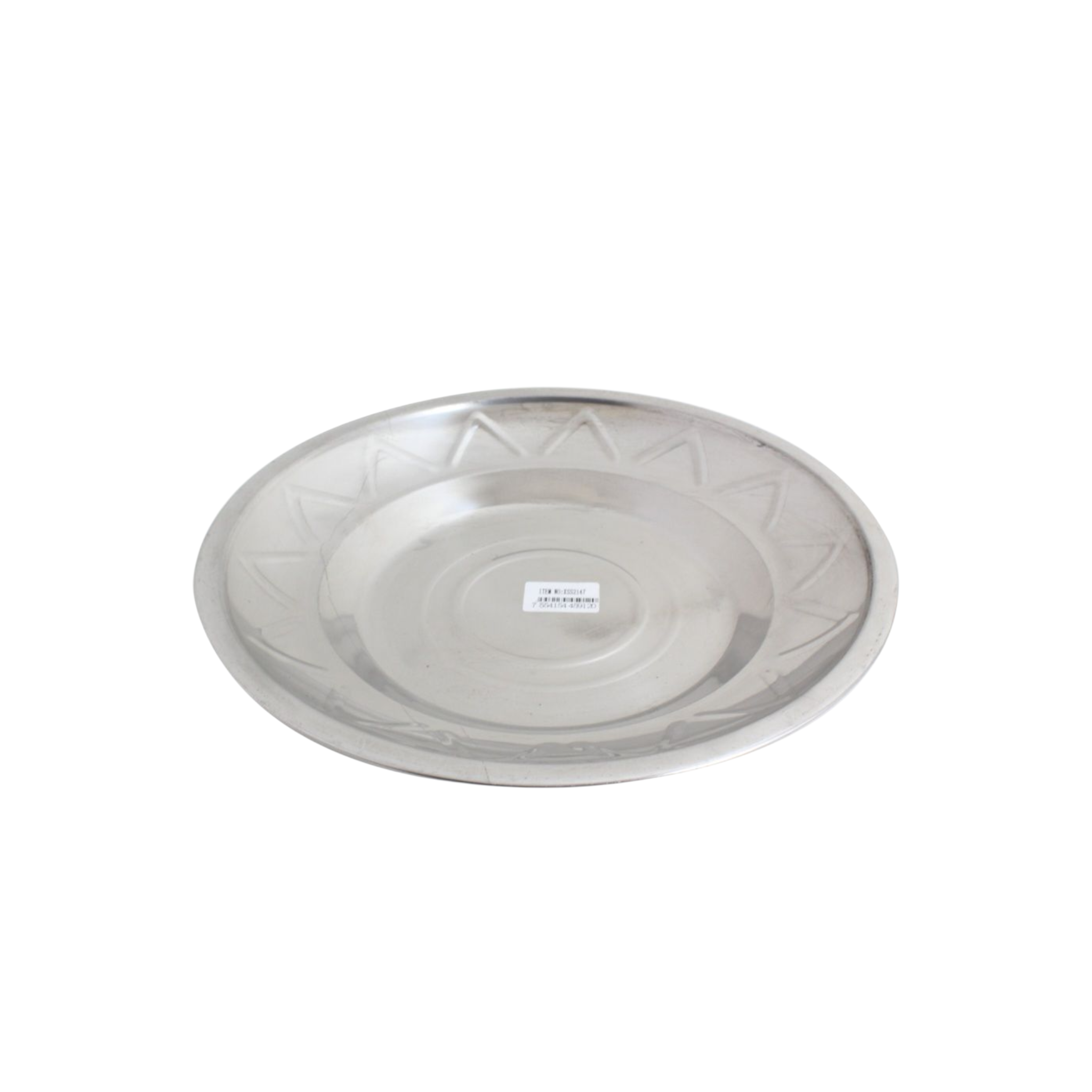 Dinner Plate 26cm Stainless Steel Metal - Cafeteria Feeding Plate