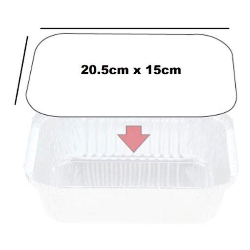 Aluminum Foil Takeaway Container Disposable 4153P with Poly PVC Card Lid B4153 1pc