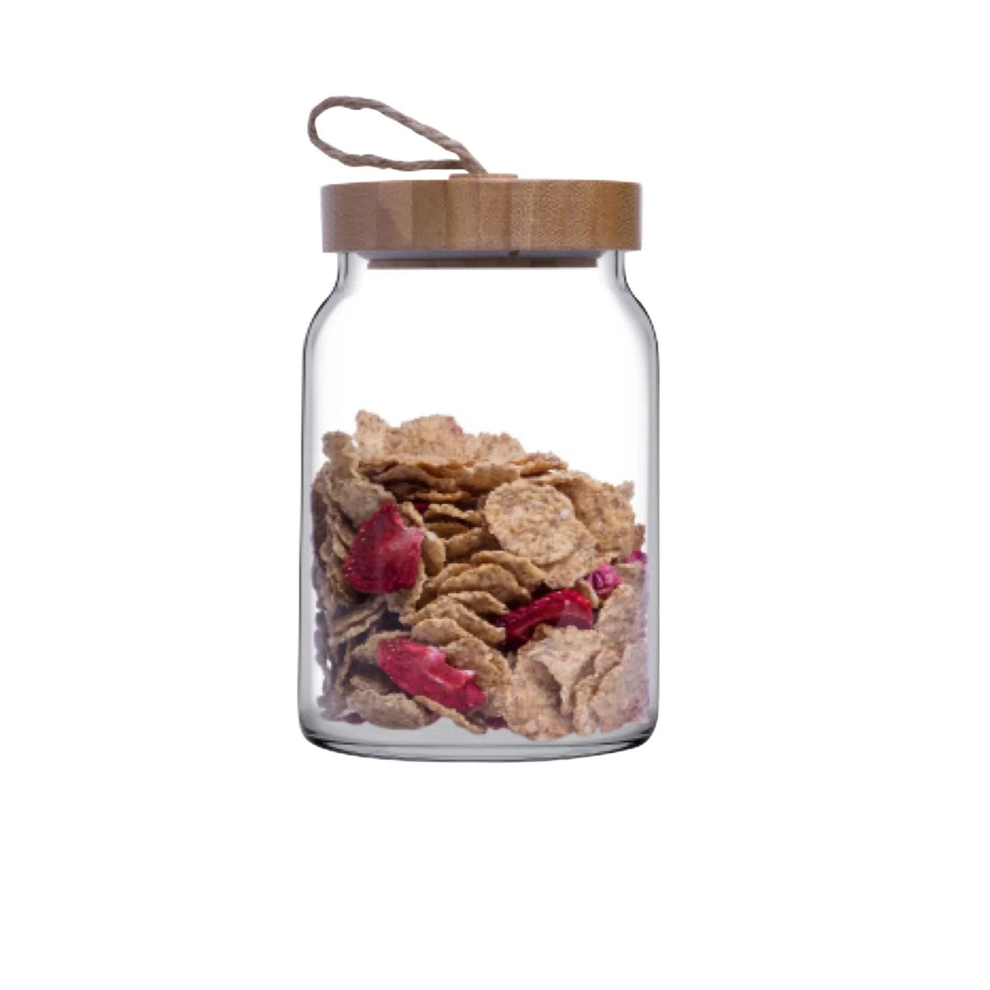 Pasabahce Glass Storage Jar 1130ml Bamboo Lid 23999