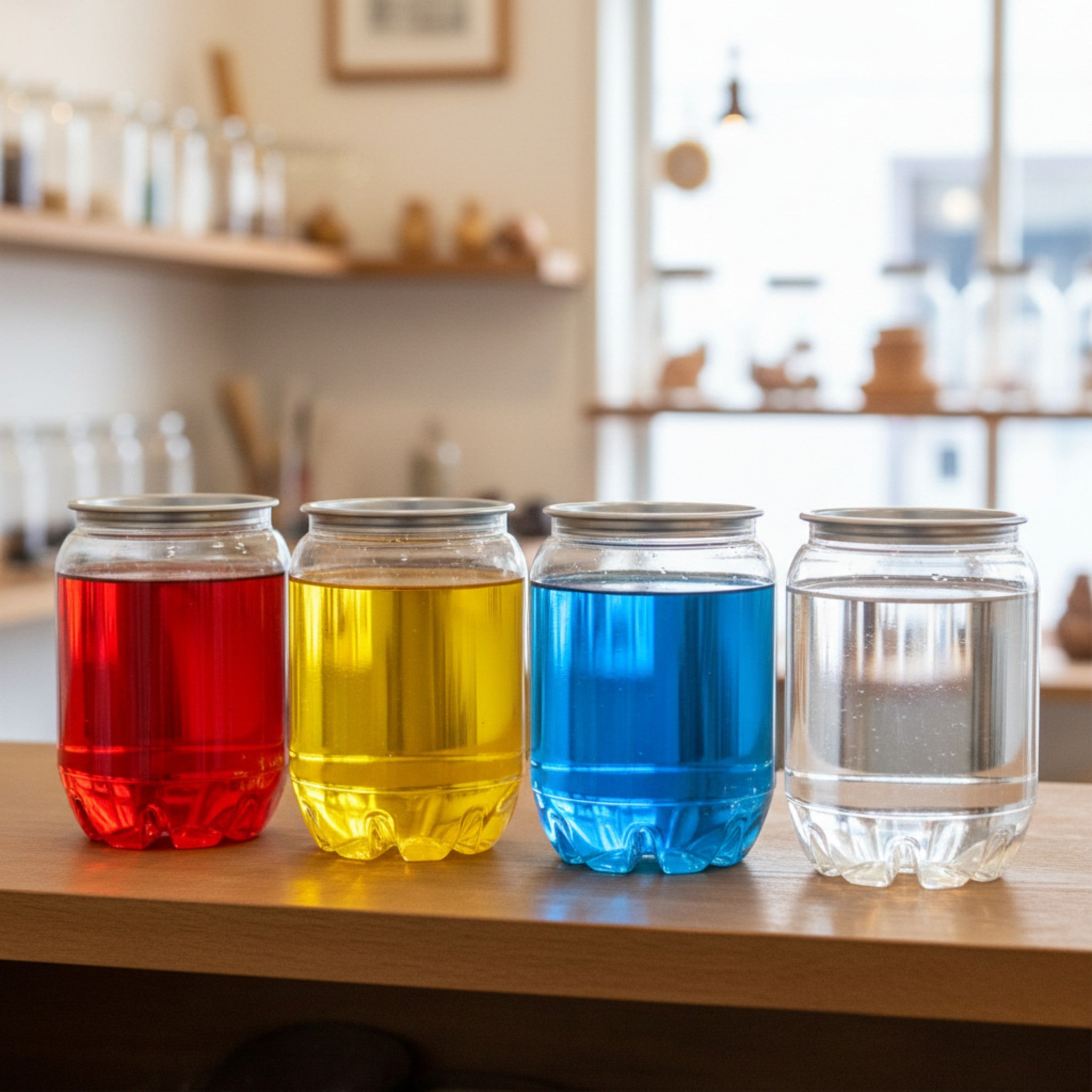 350ml Five-Cornered Bottom Food Grade Plastic Drinking Clear Can with Aluminium Pull Tab Lid