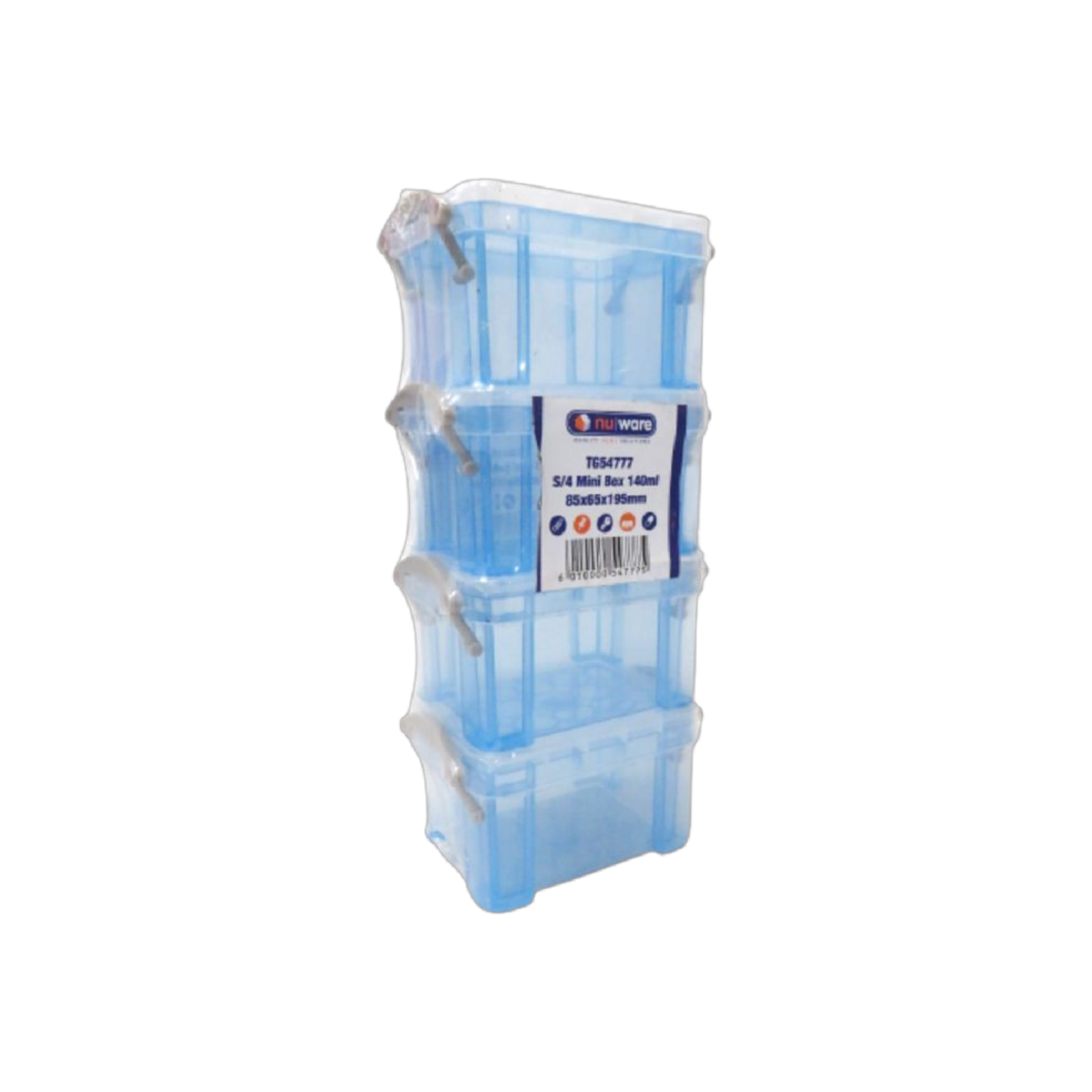 Nu Ware Mini Plastic Storage Box 140ml 85x65x195mm S/4