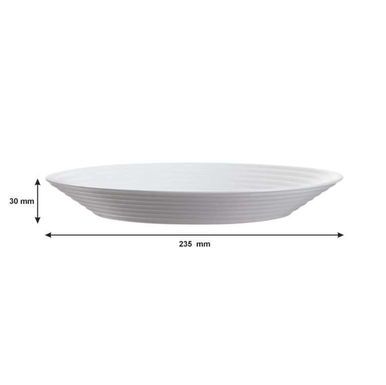 Luminarc Stairo Soup Plate 23cm White Tempered Glass 37135