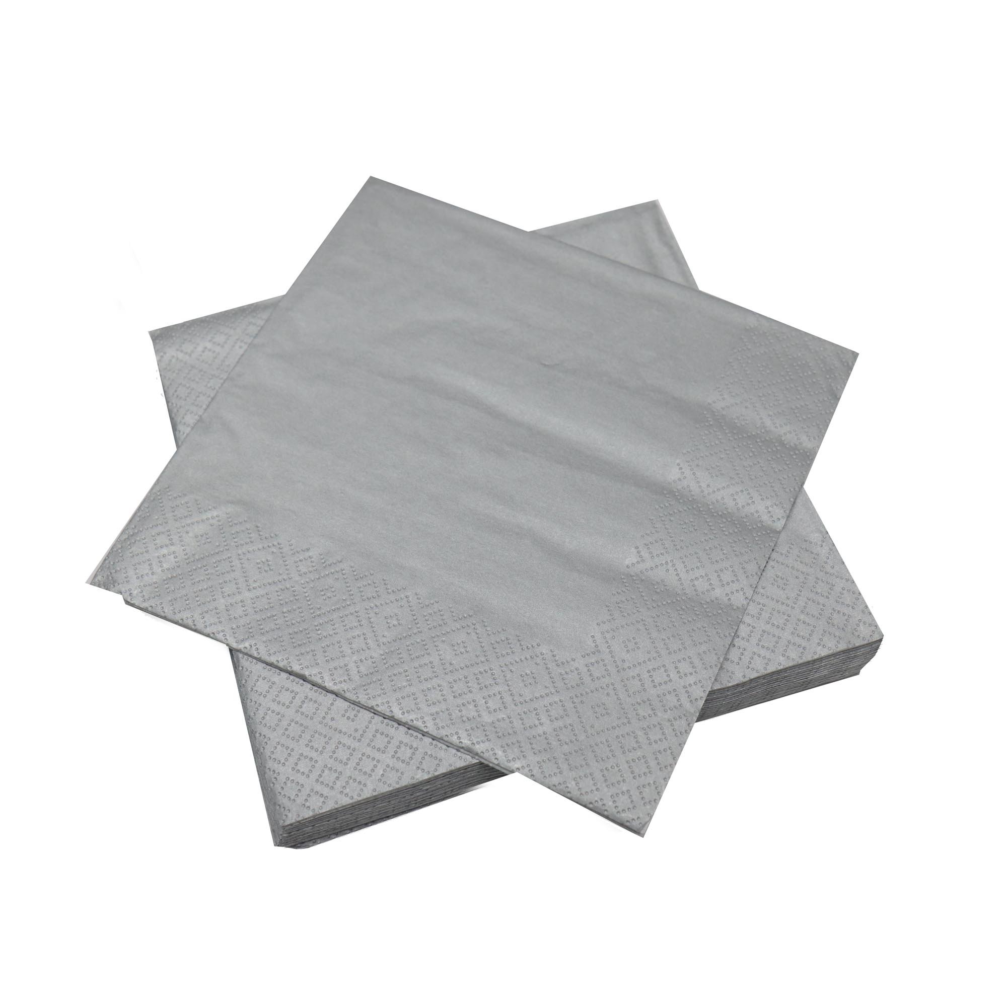 Luncheon Table Serviettes 3ply 33x33cm Grey Silver 20Pack