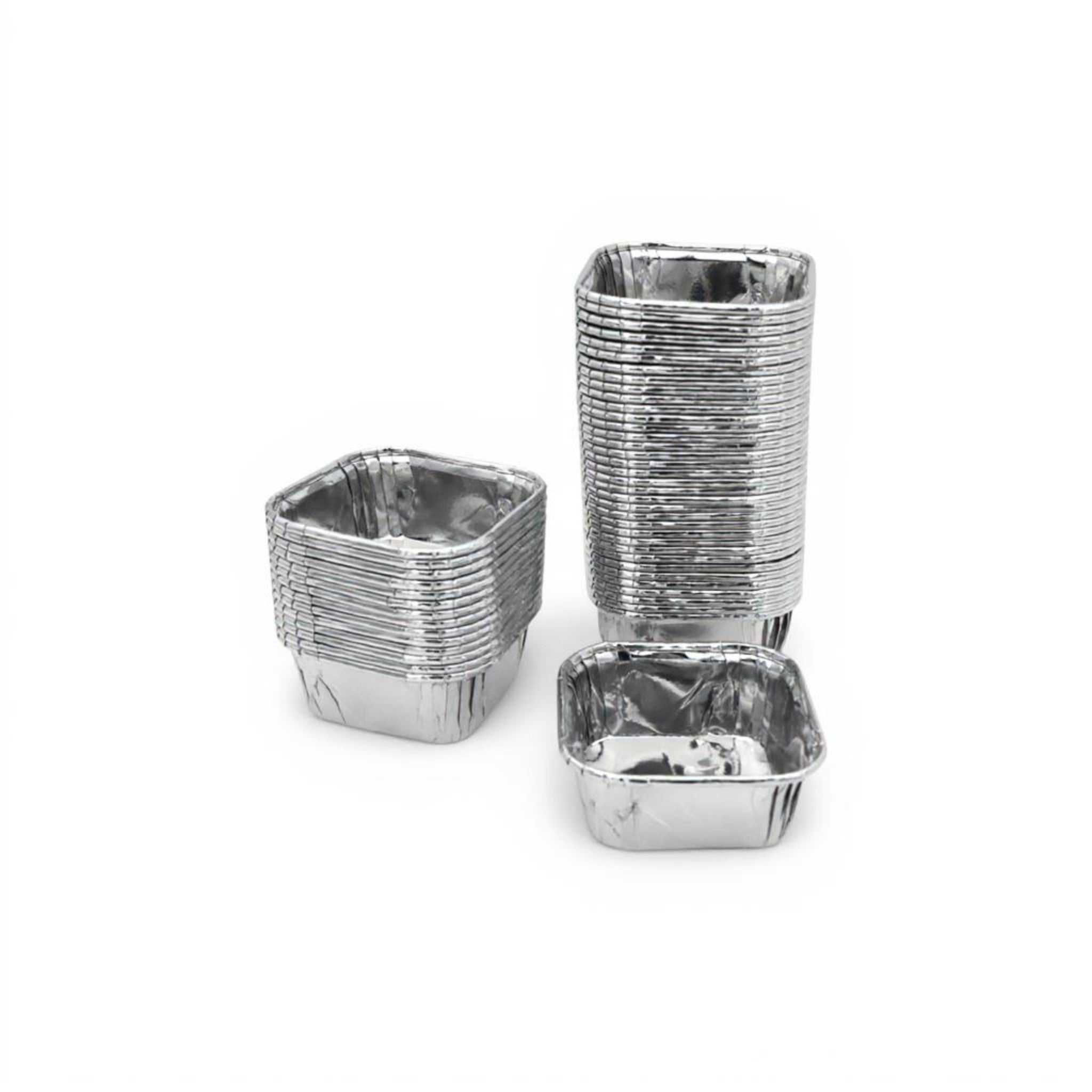 Disposable Square Cupcake Muffin Liner Aluminium Cake Mould- with Lid 5.5x8cm