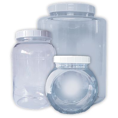 2kg PET Plastic Storage Jar Round Clear 2L