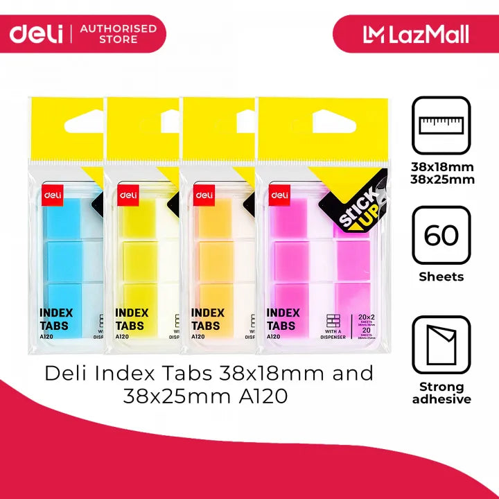 Deli Index Tabs 38x18mm Sheeting Bag EA120