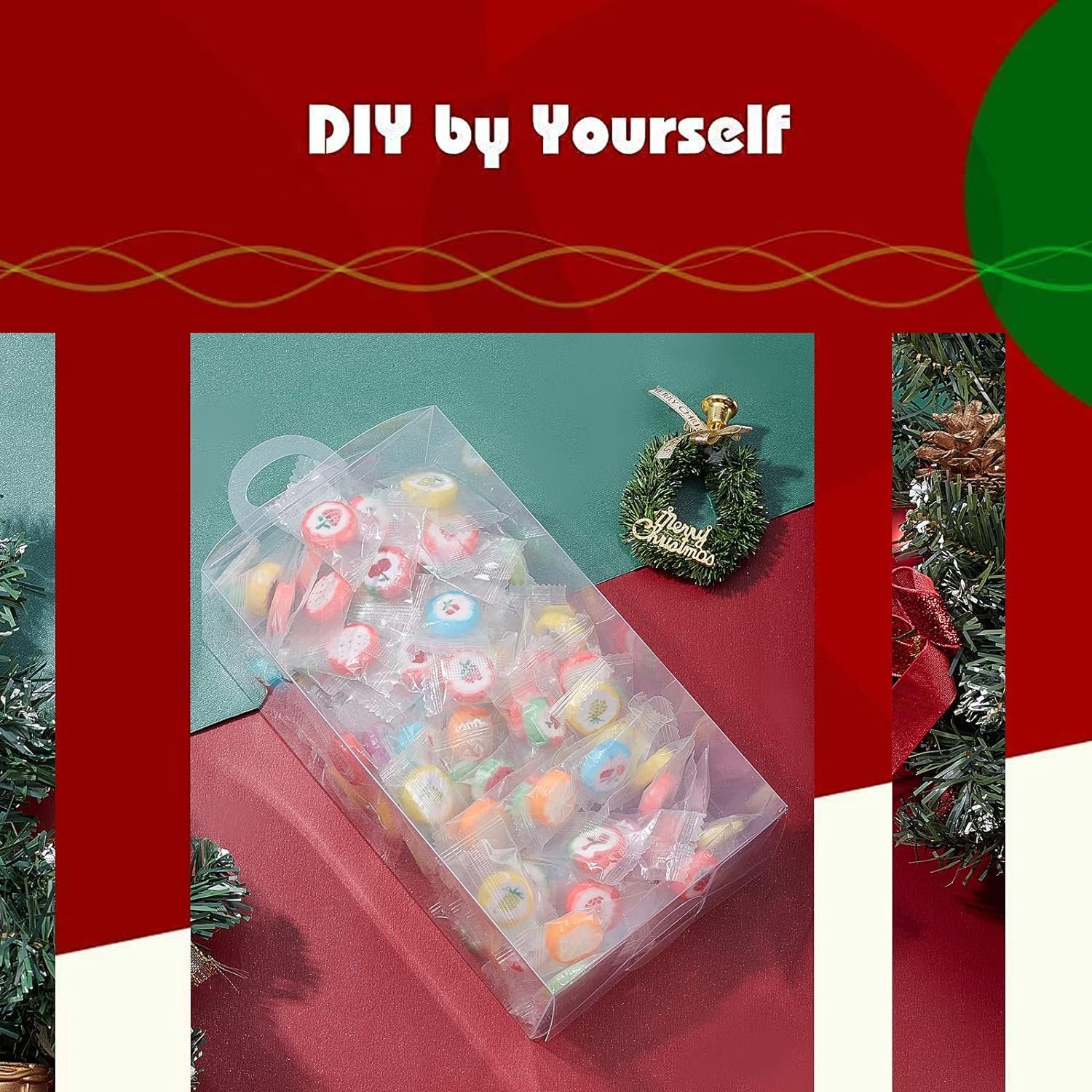 PVC Gift Boxes Frosted with Suitcase Carry Handle 12pack