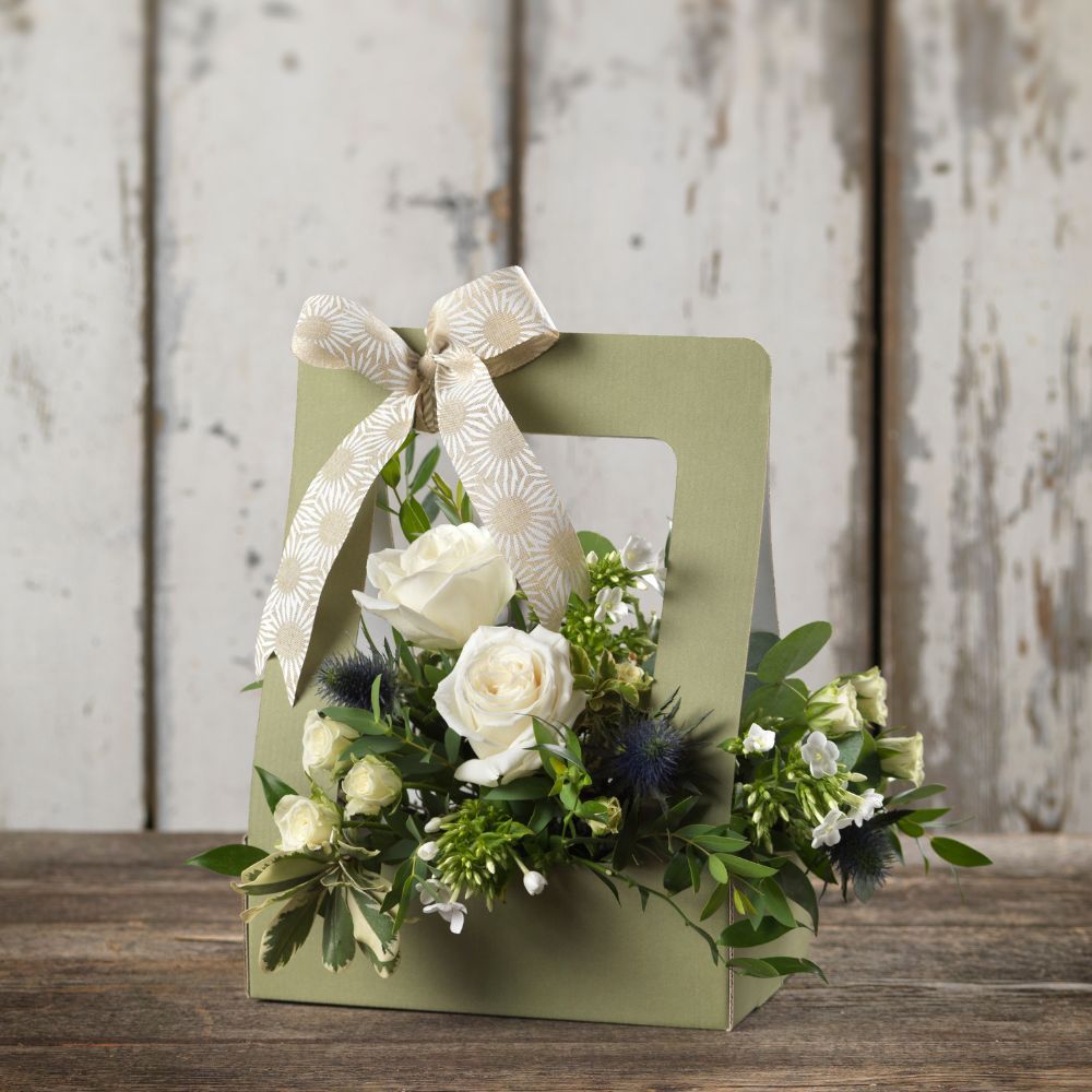 Leah Living Florist Vase Gift Card Box Green