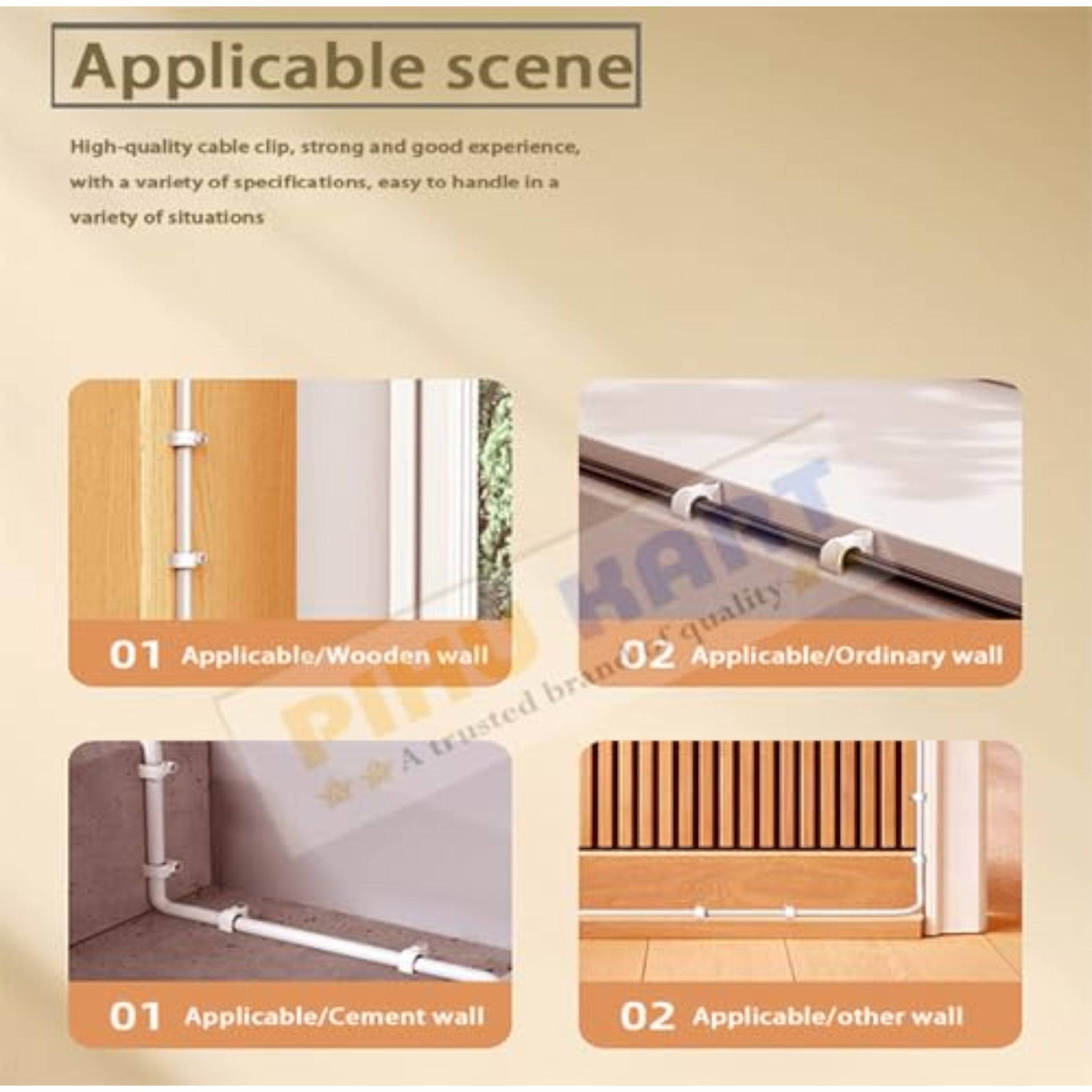 Cable Clip Rpund 8mm White 100pack